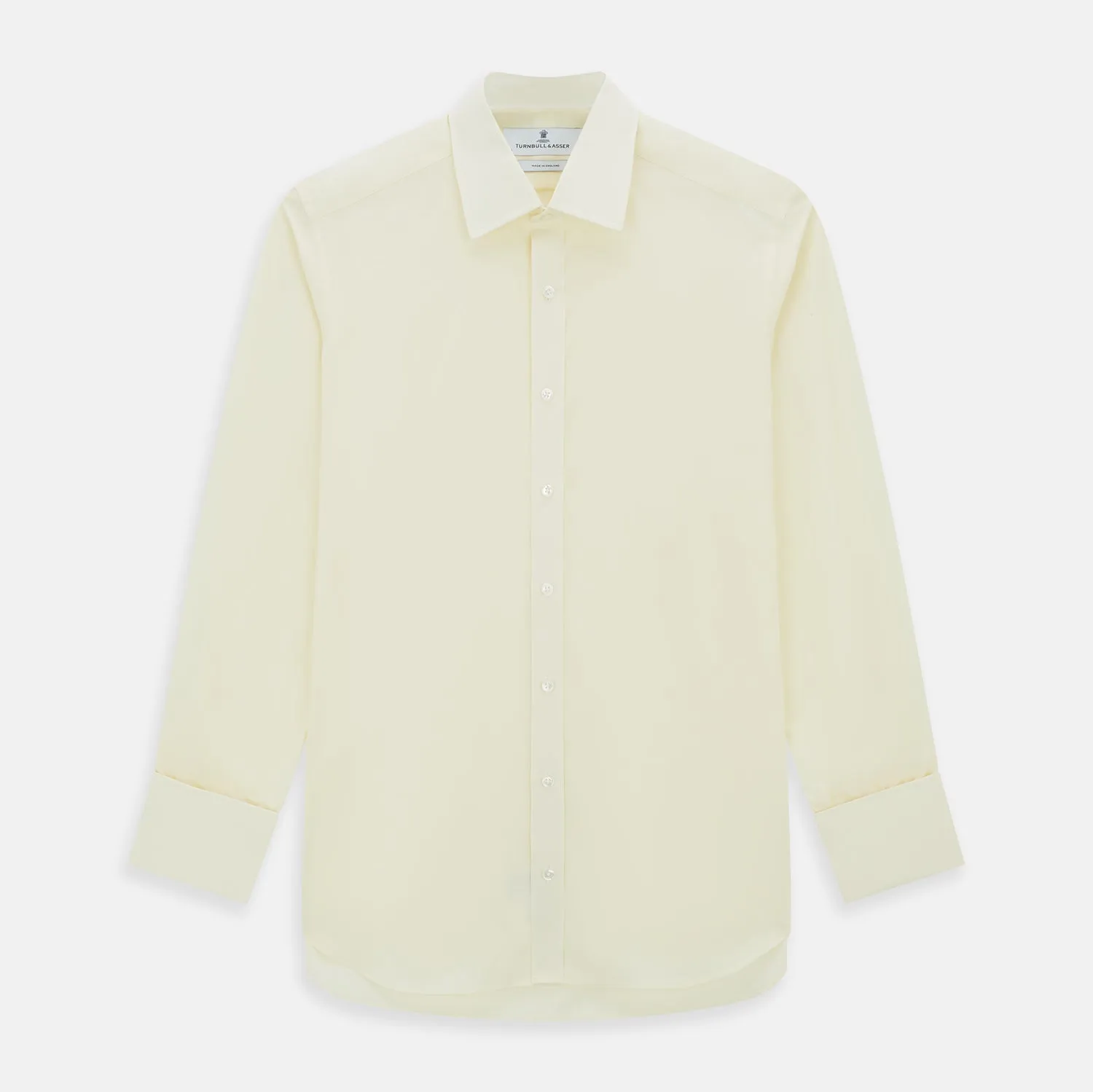 Cream Cotton Shirt with T&A Collar and Double Cuffs