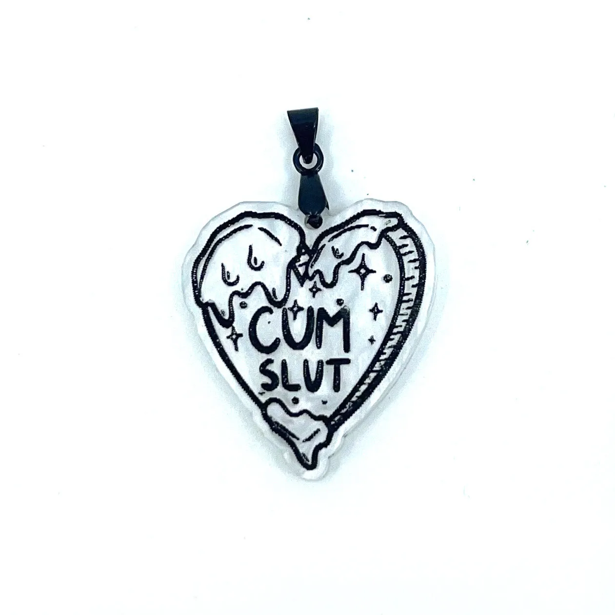 Cum Slut Collar Tag in White Pearl