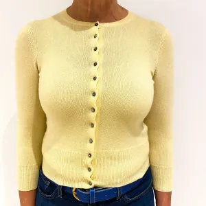 Custard Yellow Cashmere Cardigan Medium