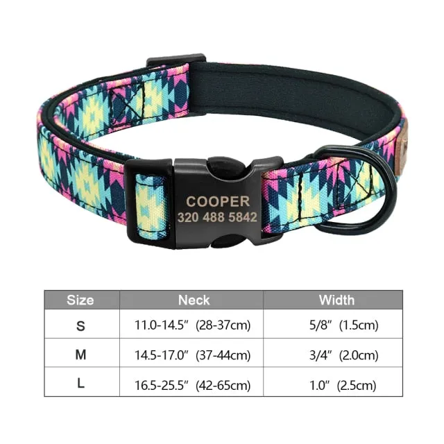 Custom Engraved Dog Collar Printed