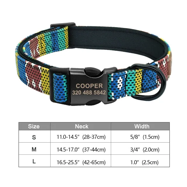 Custom Engraved Dog Collar Printed