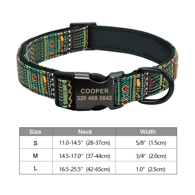 Custom Engraved Dog Collar Printed