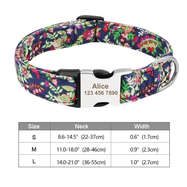 Custom Engraved Dog Collar Printed