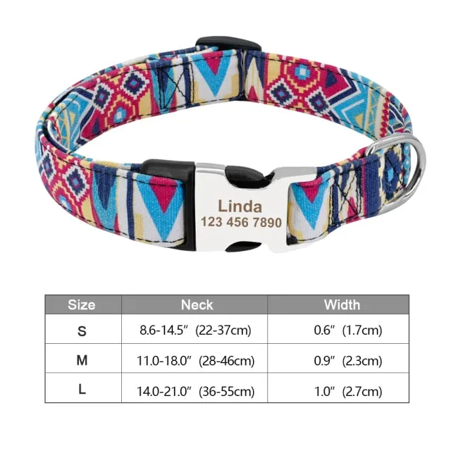 Custom Engraved Dog Collar Printed