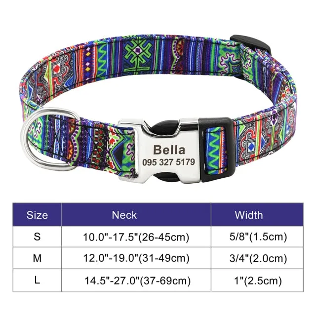 Custom Engraved Dog Collar Printed