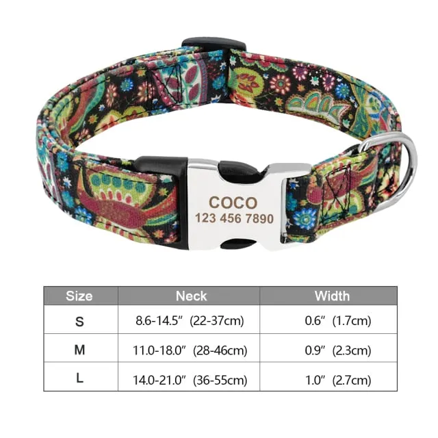 Custom Engraved Dog Collar Printed