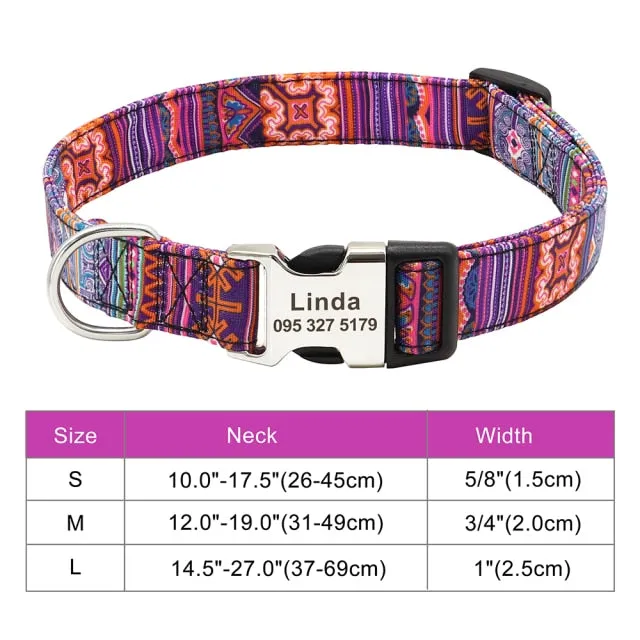 Custom Engraved Dog Collar Printed