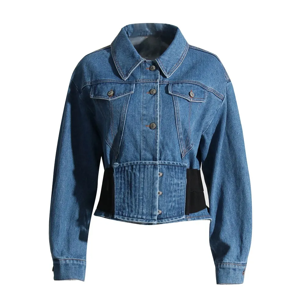 Denim Jackets For Women Lapel Long Sleeve Single Breasted Casual Loose Jacket Female Autumn Fashion Clothing