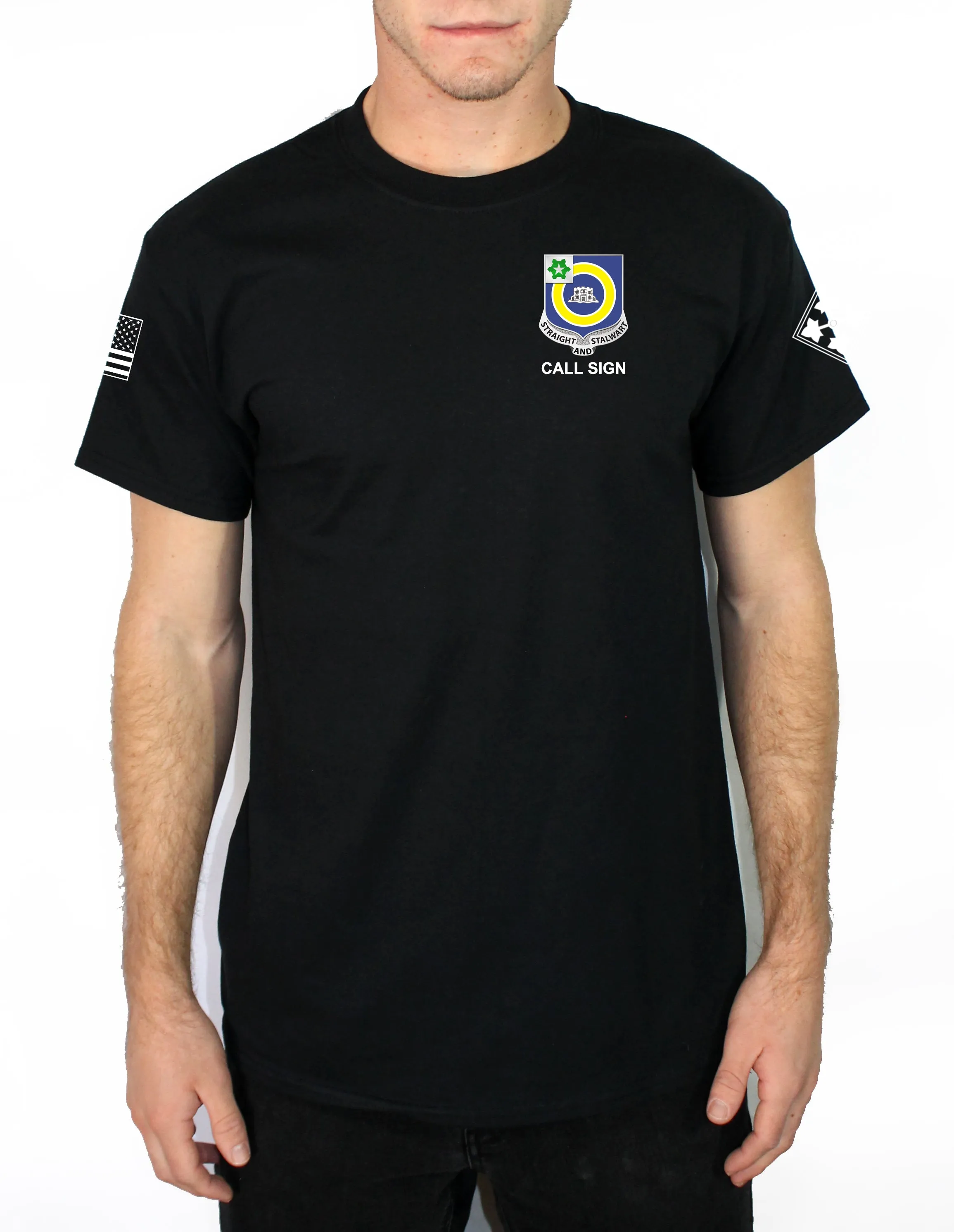 Diablos 50-50 Blend Black Unisex PT Short Sleeve Shirt. Approved for PT