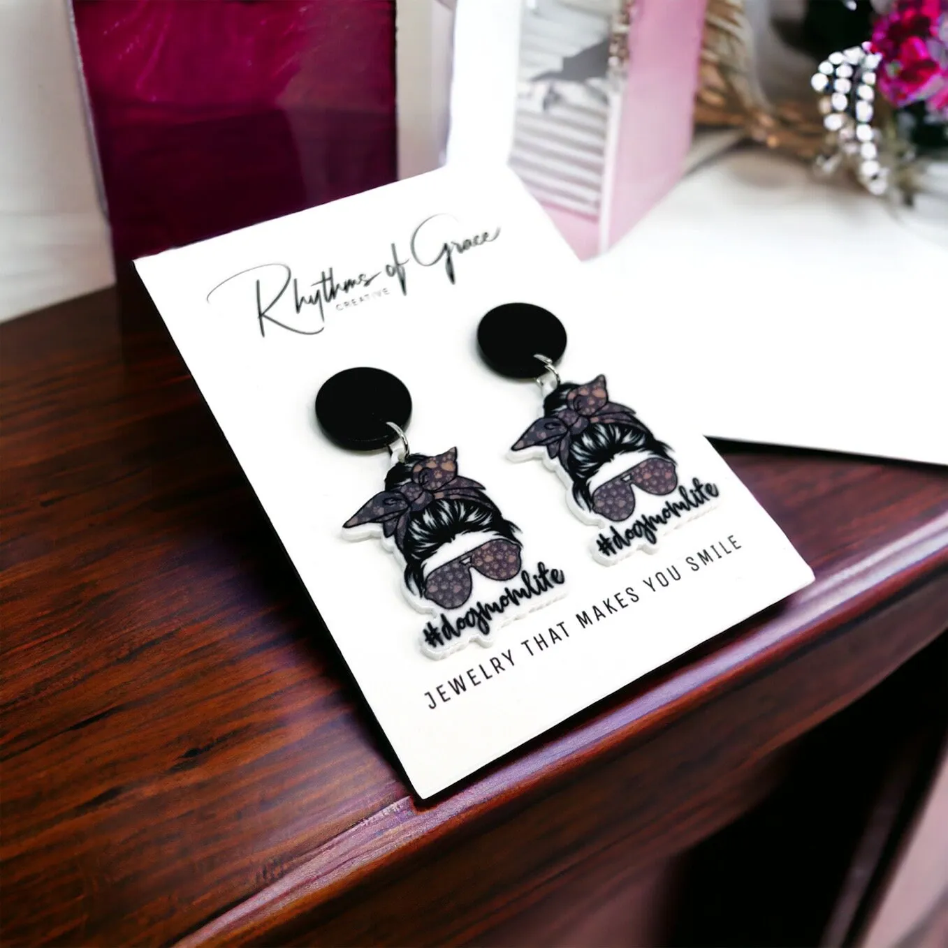 Dog Mom Earrings - Dog Earrings, Dog Jewelry, Dog Mom Jewelry, Furbaby, Dog Mama, Mother’s Day, Dog Mom, Mom Earrings, Dog Momma, Handmade