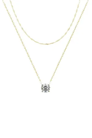 Double Layer Detachable Gold Zircon Necklace