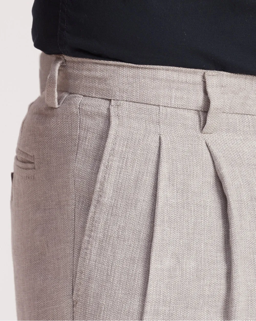 Double Pleated Relaxed Fit Trousers - Cloud Grey