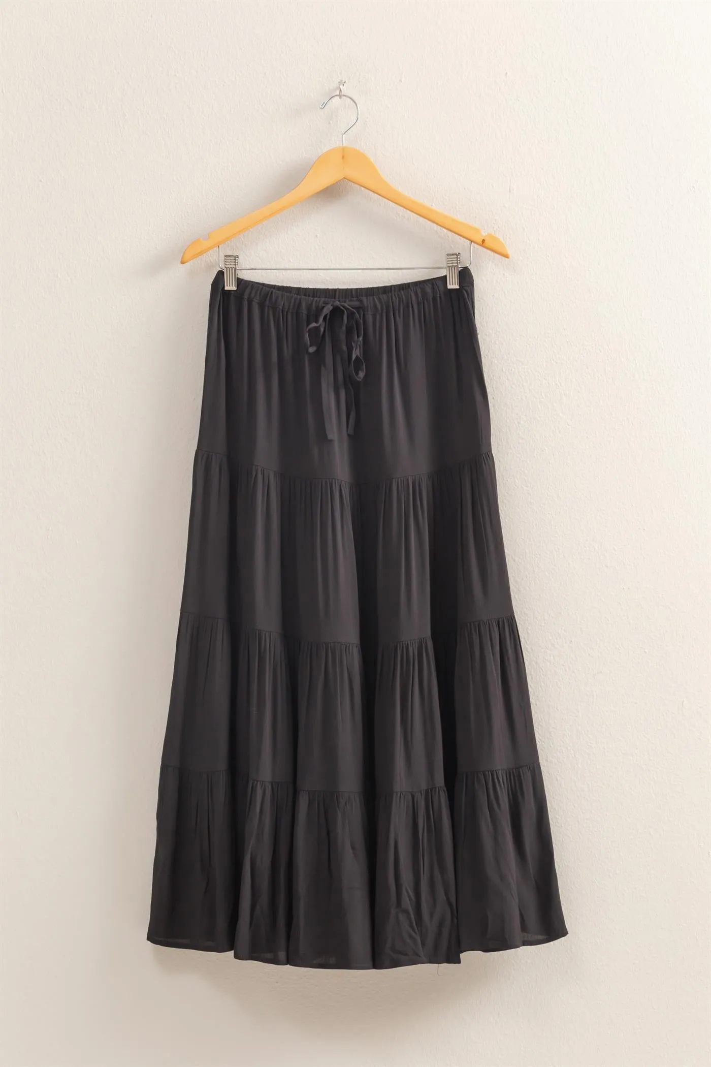 DZ25C894-High Waist Tiered Maxi Skirt