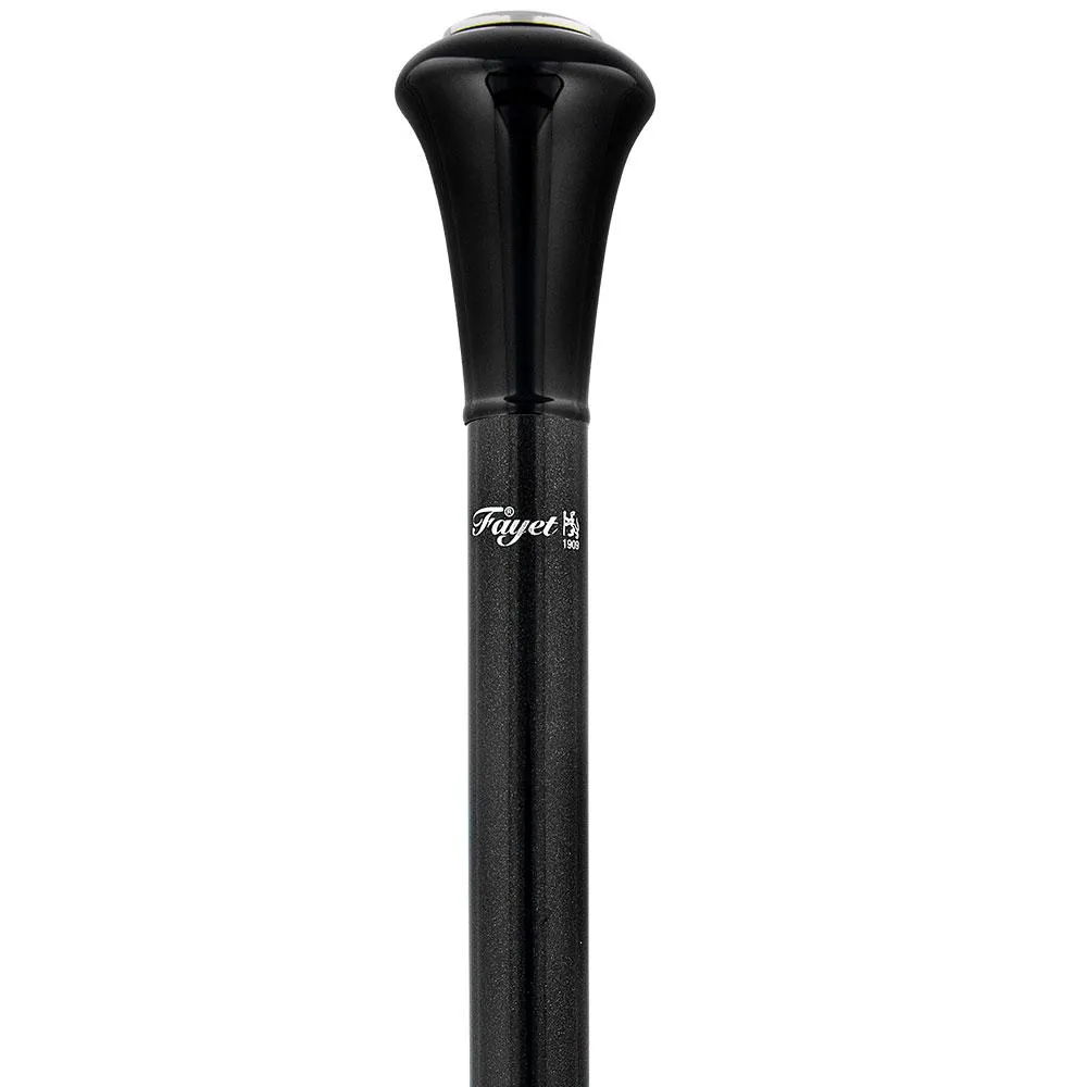 Elegant Timepiece Knob Walking Stick: Carbon Fiber Shaft