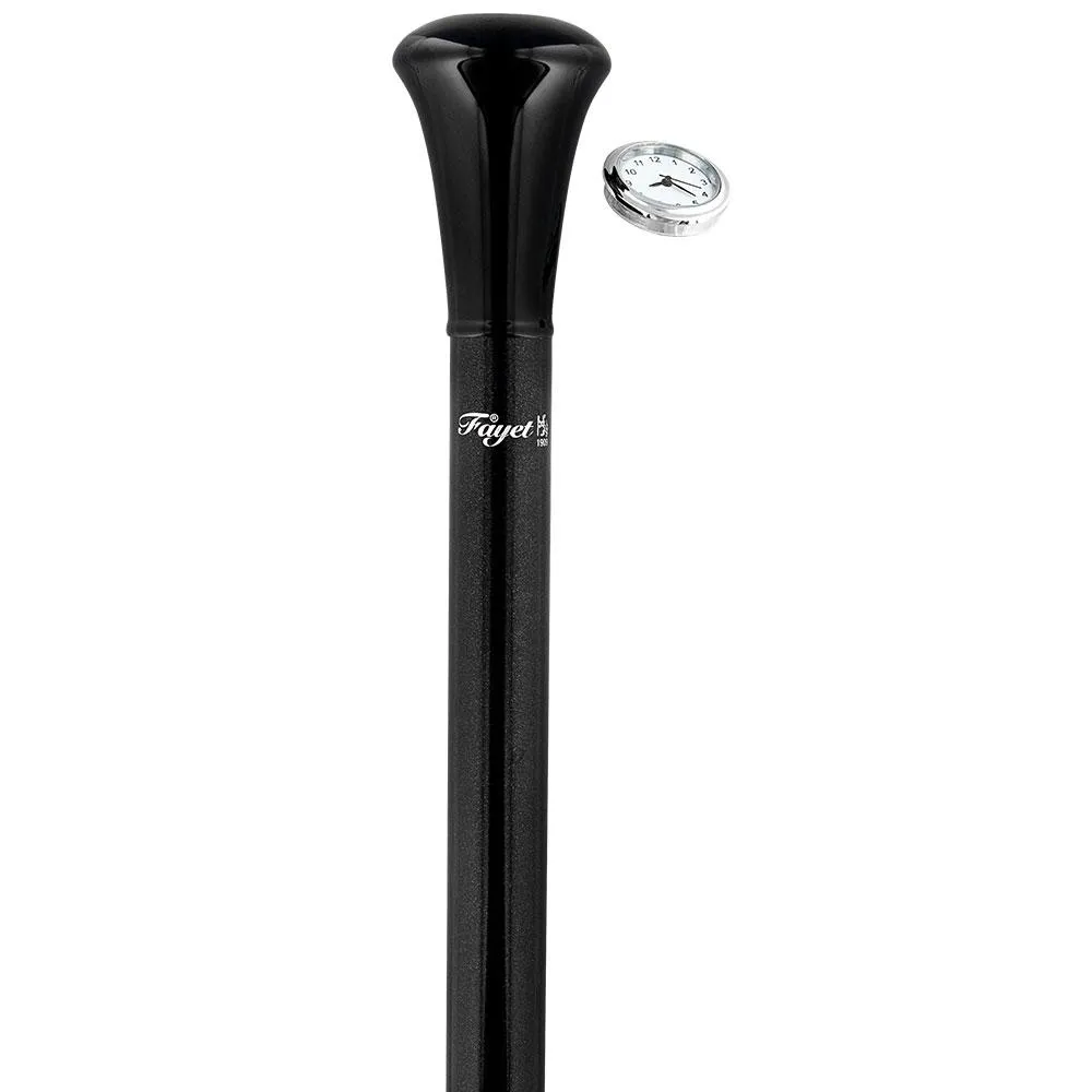 Elegant Timepiece Knob Walking Stick: Carbon Fiber Shaft