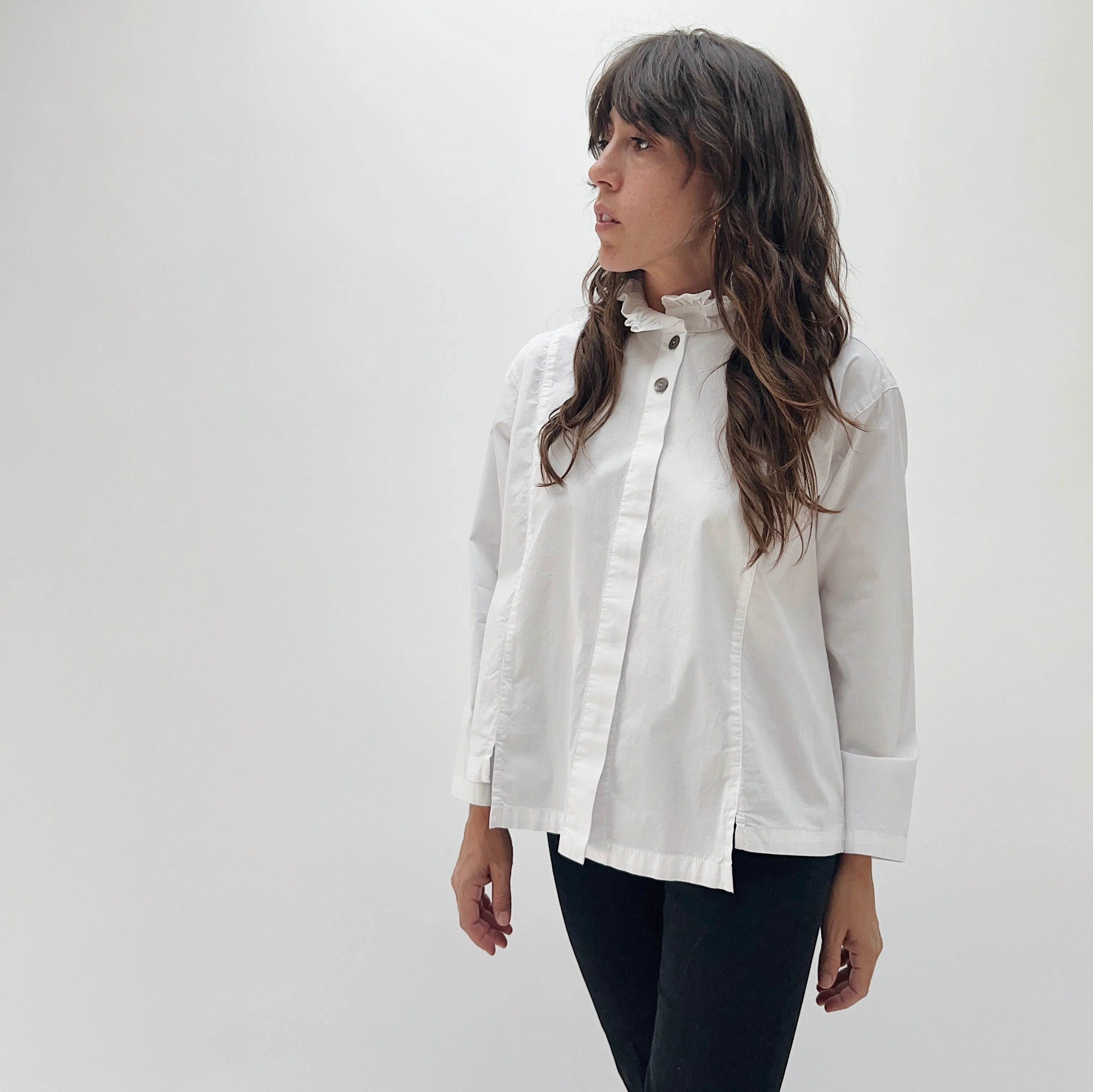 Eleven Stitch | Tuxedo Shirt in Chalk