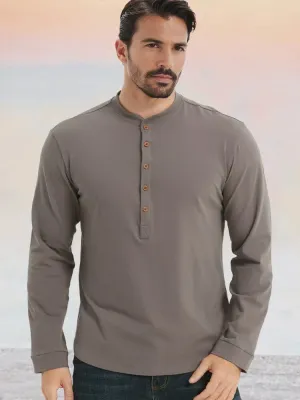 Essential 100% Cotton Henley Shirt