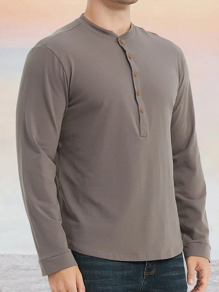 Essential 100% Cotton Henley Shirt