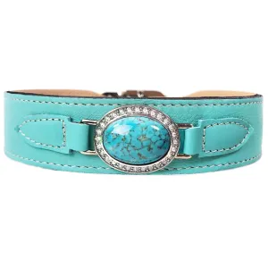 Estate Dog Collar in Turquolse & Nickel