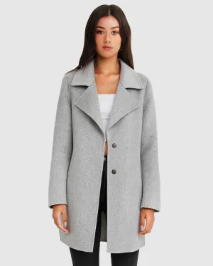 Ex-Boyfriend  Wool Blend Oversized Jacket - Grey Marle