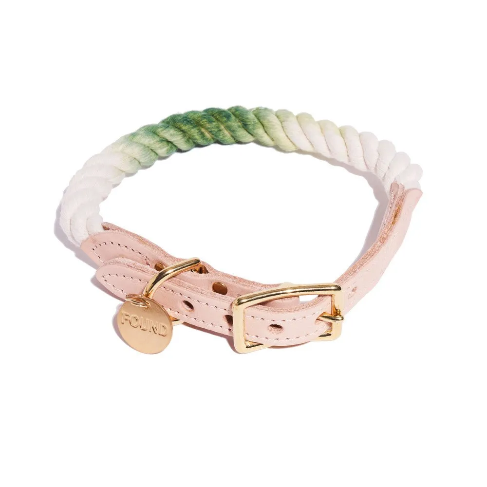 Fern Green Ombre Cotton Rope Cat & Dog Collar