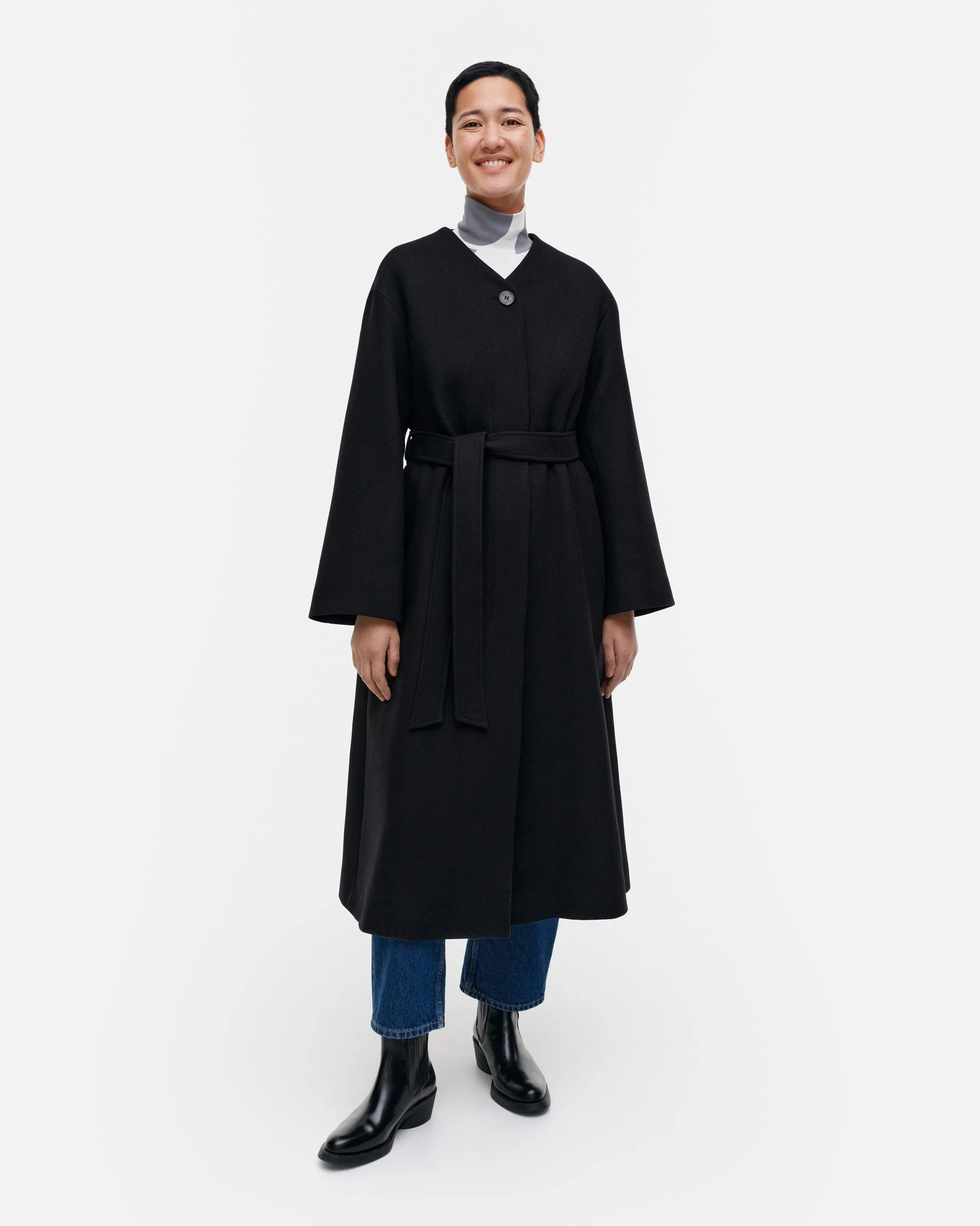 formaali solid wool coat