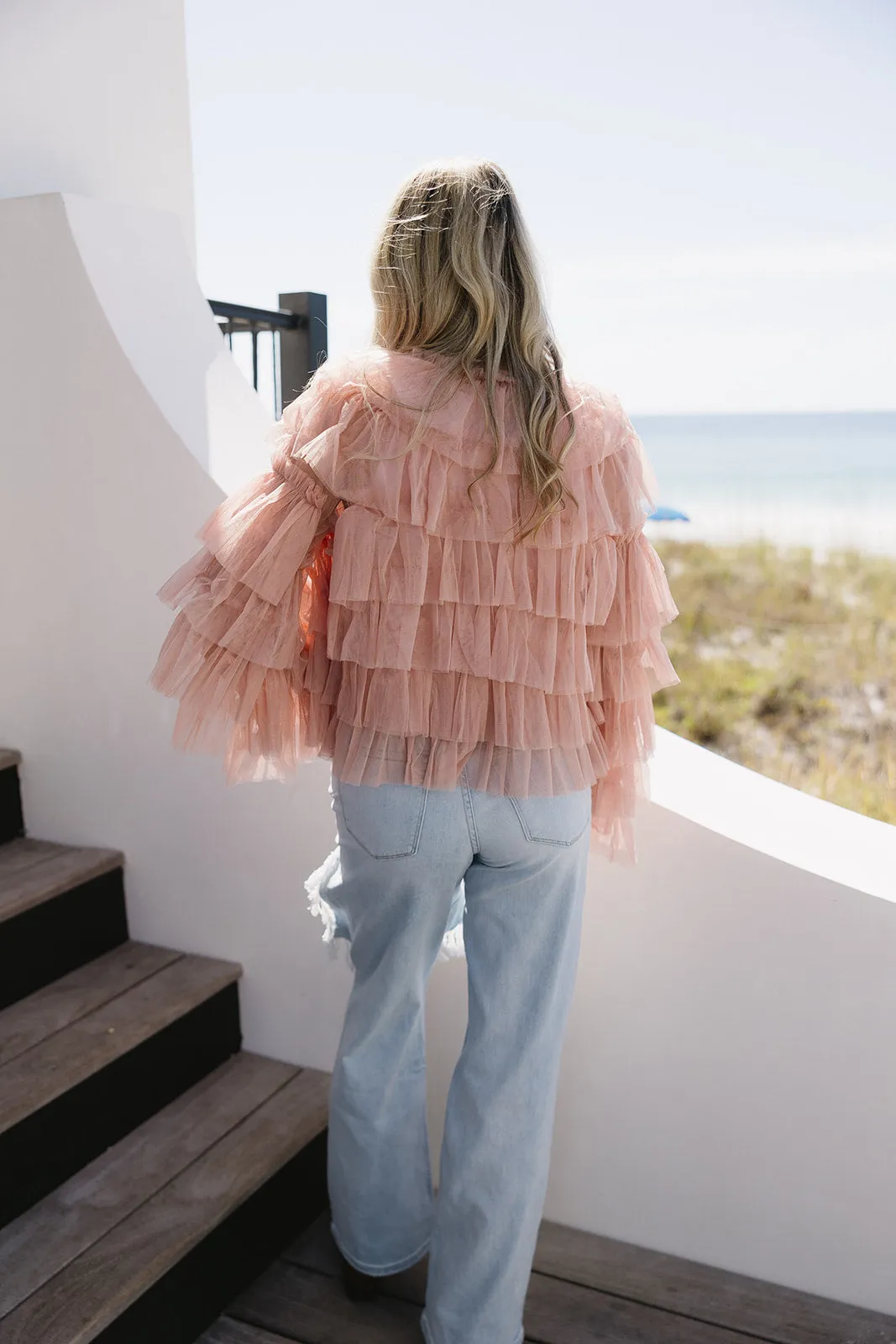 Full Of Fun Tulle Cardigan - Nude