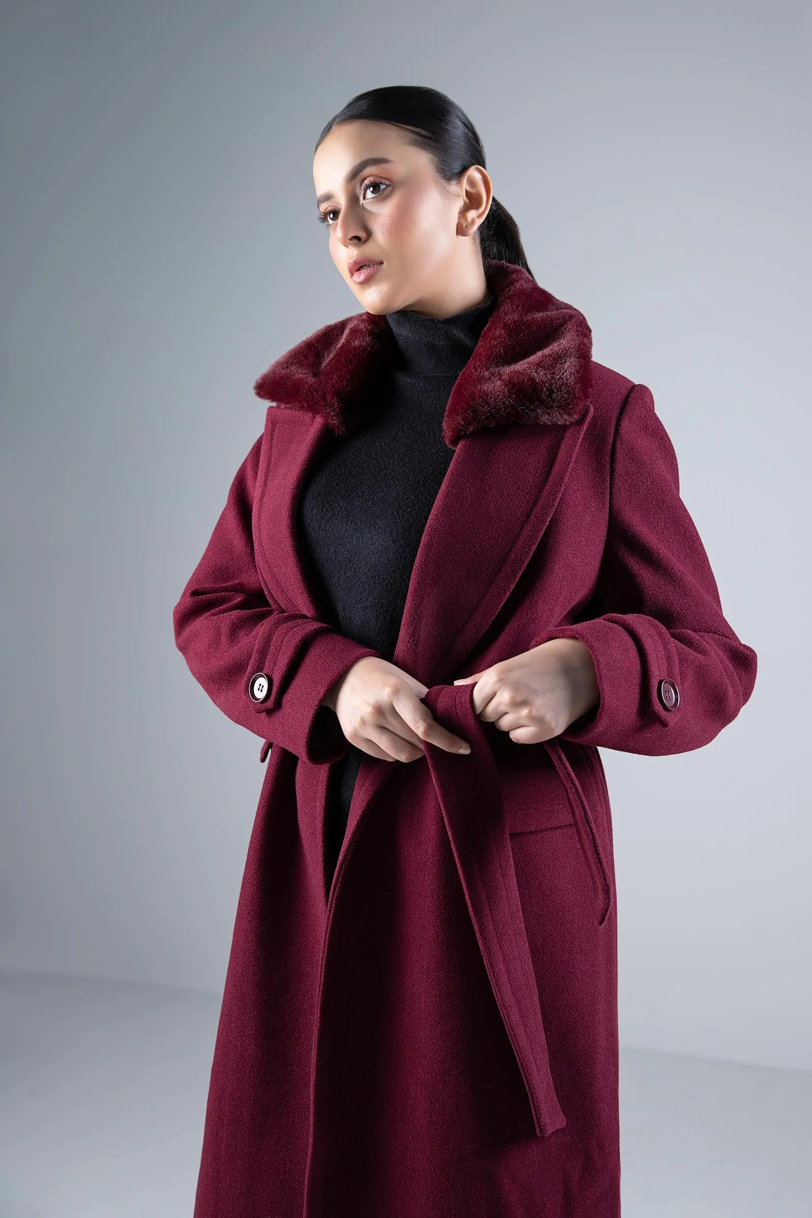 Fur Collar Coat | WEST-W24-38B