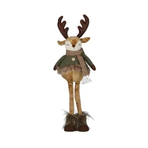 Gala Standing Reindeer Plush Brown & Green 47cm