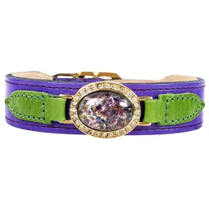 Galaxy Dog Collar in Lavender & Gold