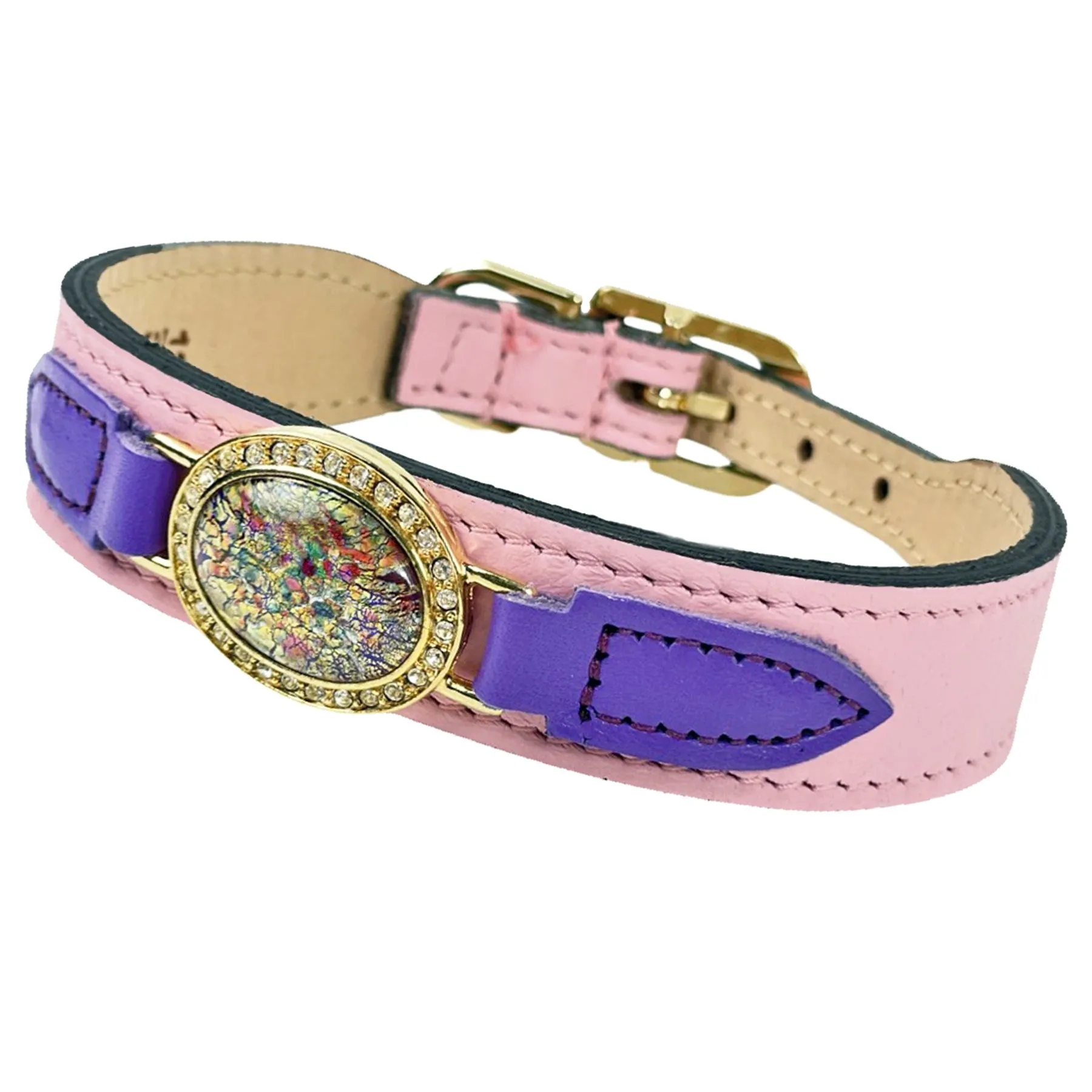 Galaxy Dog Collar in Sweet Pink & Gold