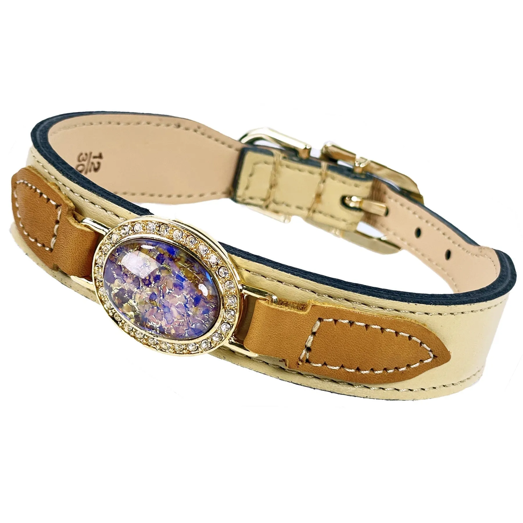 Galaxy Dog Collar in Vanilla & Gold