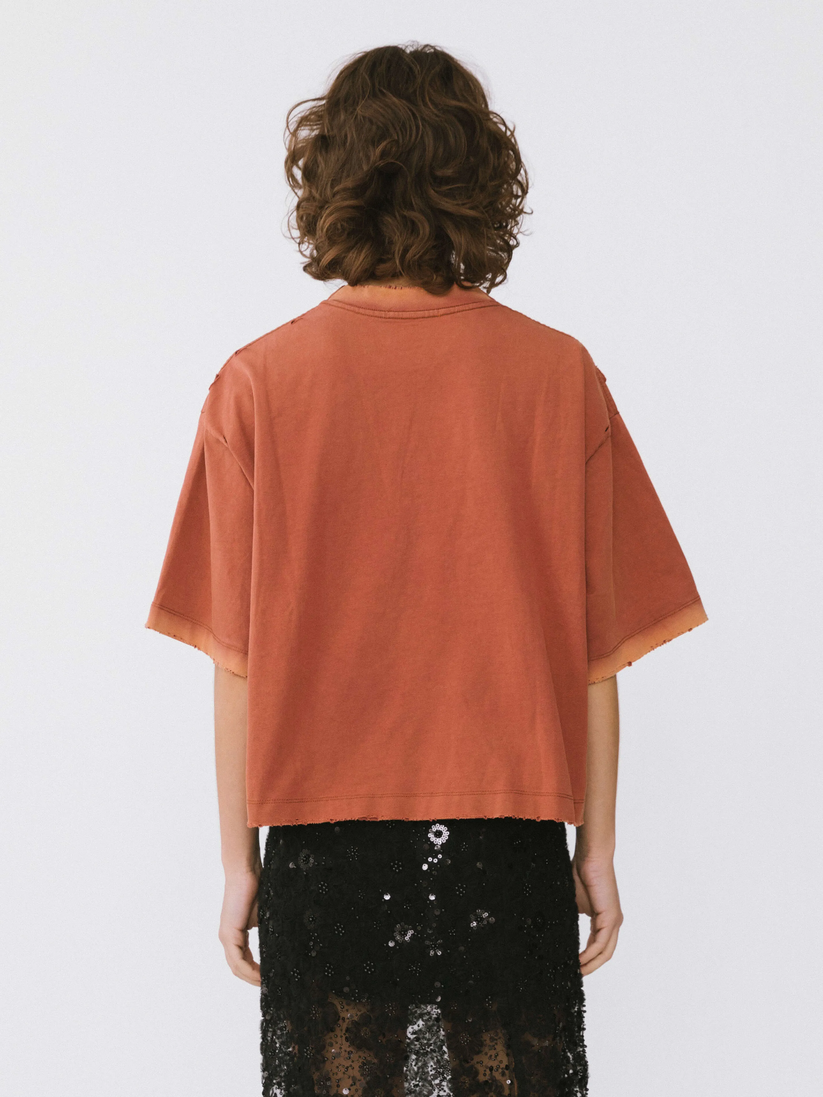 Garment Dyed Cotton Mock Neck T-Shirt