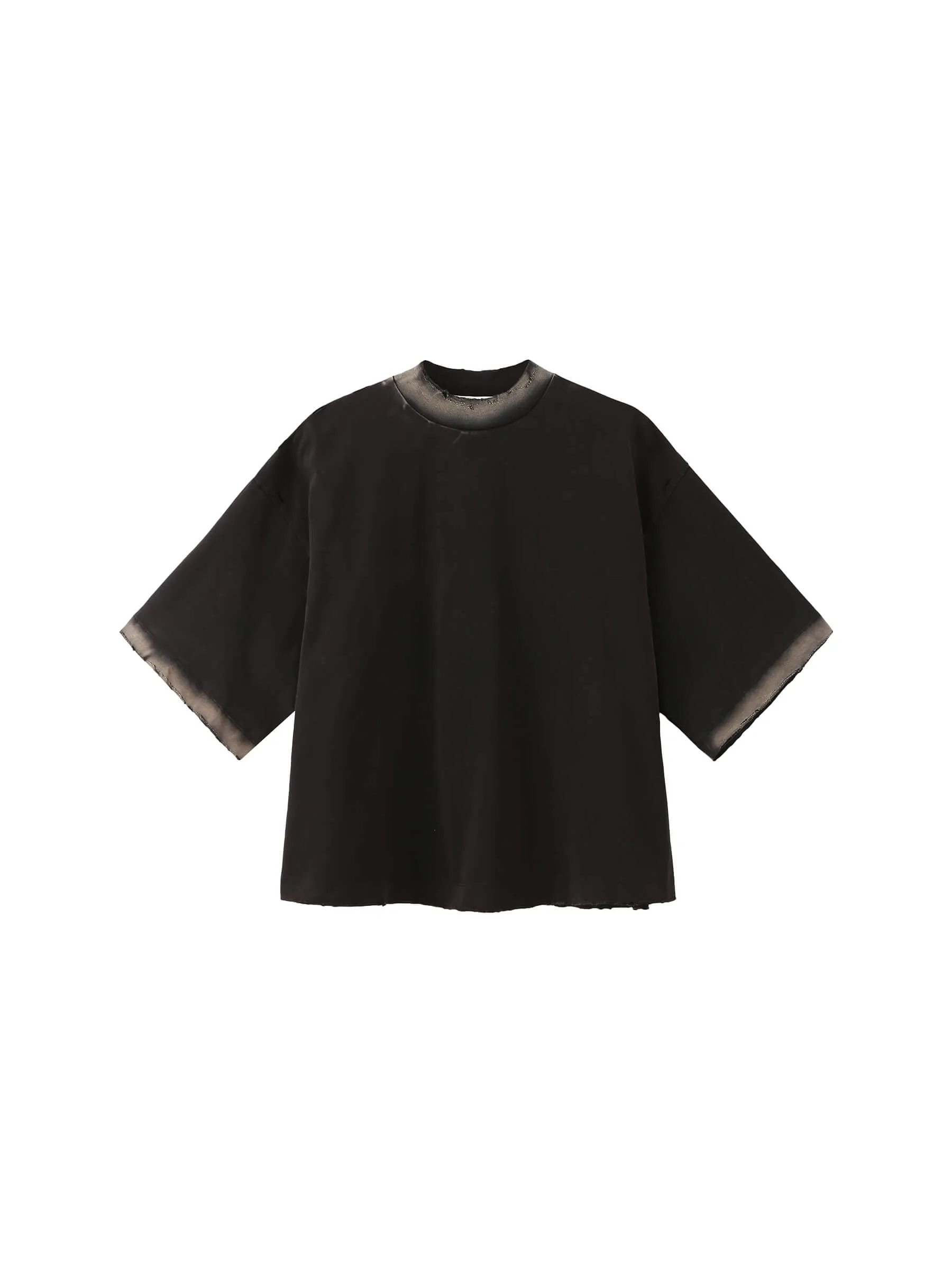 Garment Dyed Cotton Mock Neck T-Shirt