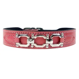 Georgia Rose Dog Collar in Petal Pink & Nickel