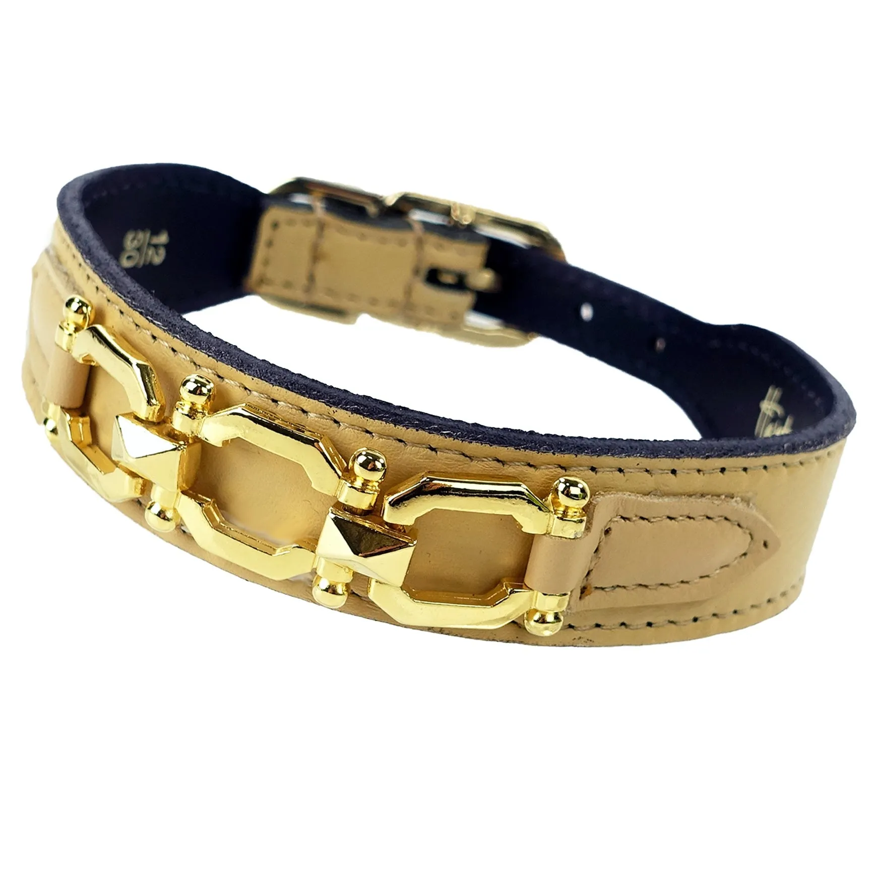 Georgia Rose Dog Collar in Vanilla & Gold