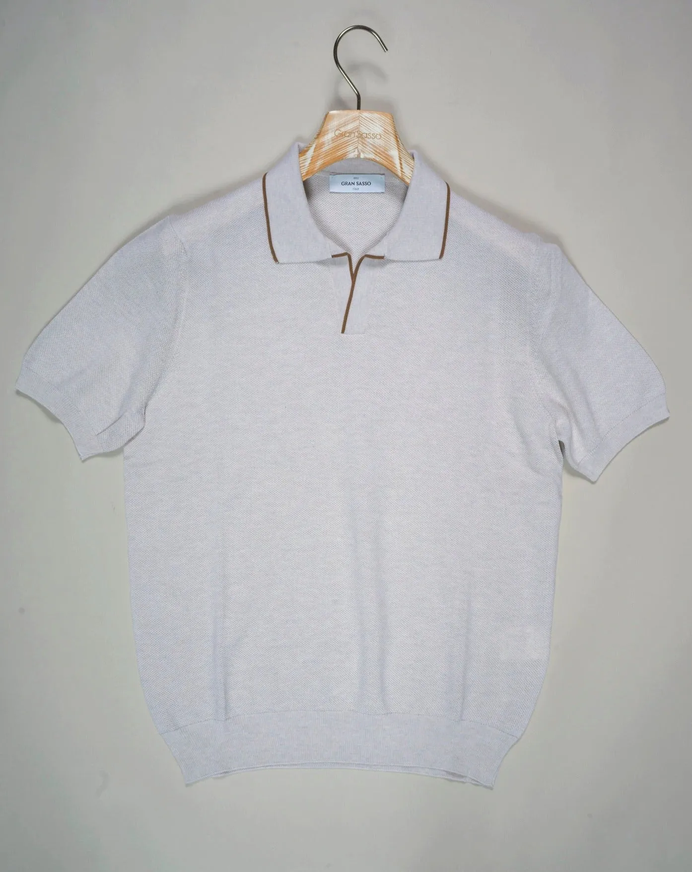 Gran Sasso Capri Collar Polo Shirt / Light Beige