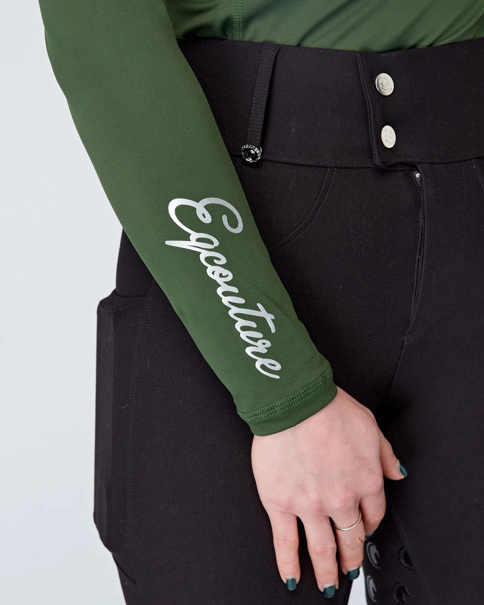 Green Equestrian Technical Base Layer - FOREST GREEN