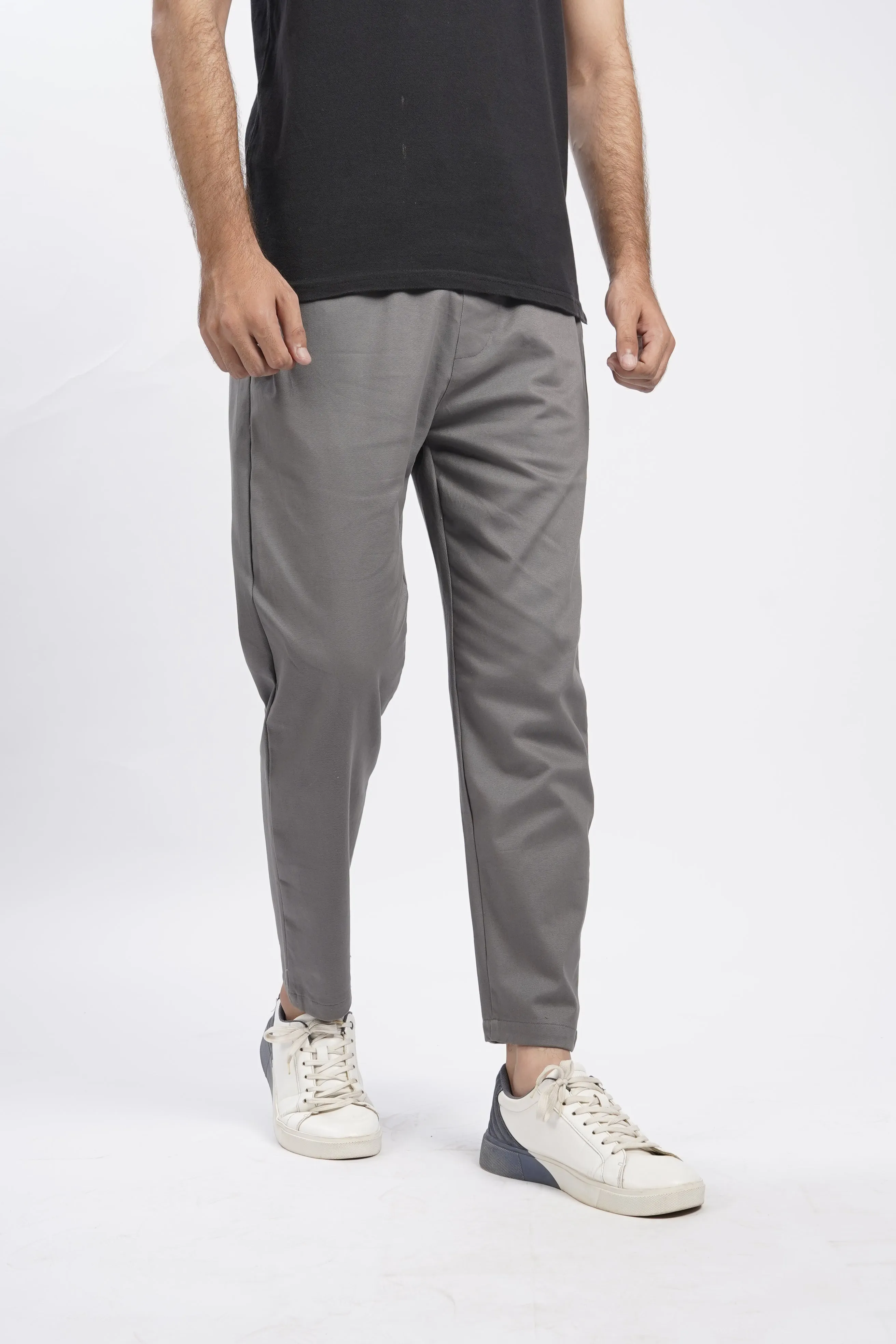 Grey AO Chino Pant Open Cuff Bottom (Cotton Twill Stretch Fabric)