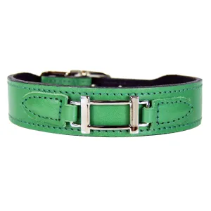 Hamilton Dog Collar in Emerald & Nickel