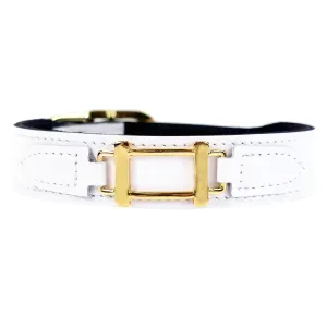 Hamilton Dog Collar in White & Gold