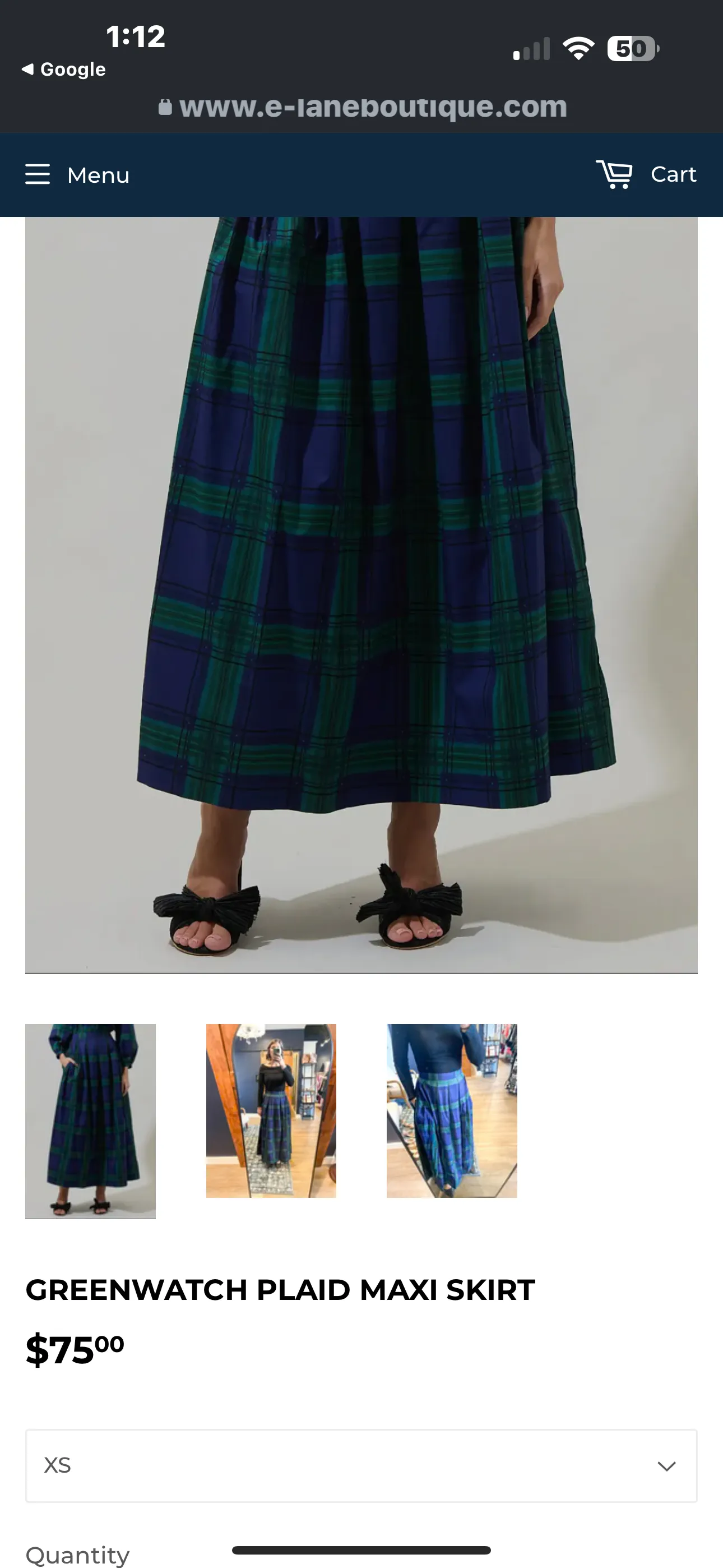 Harley Navy Plaid Maxi Skirt