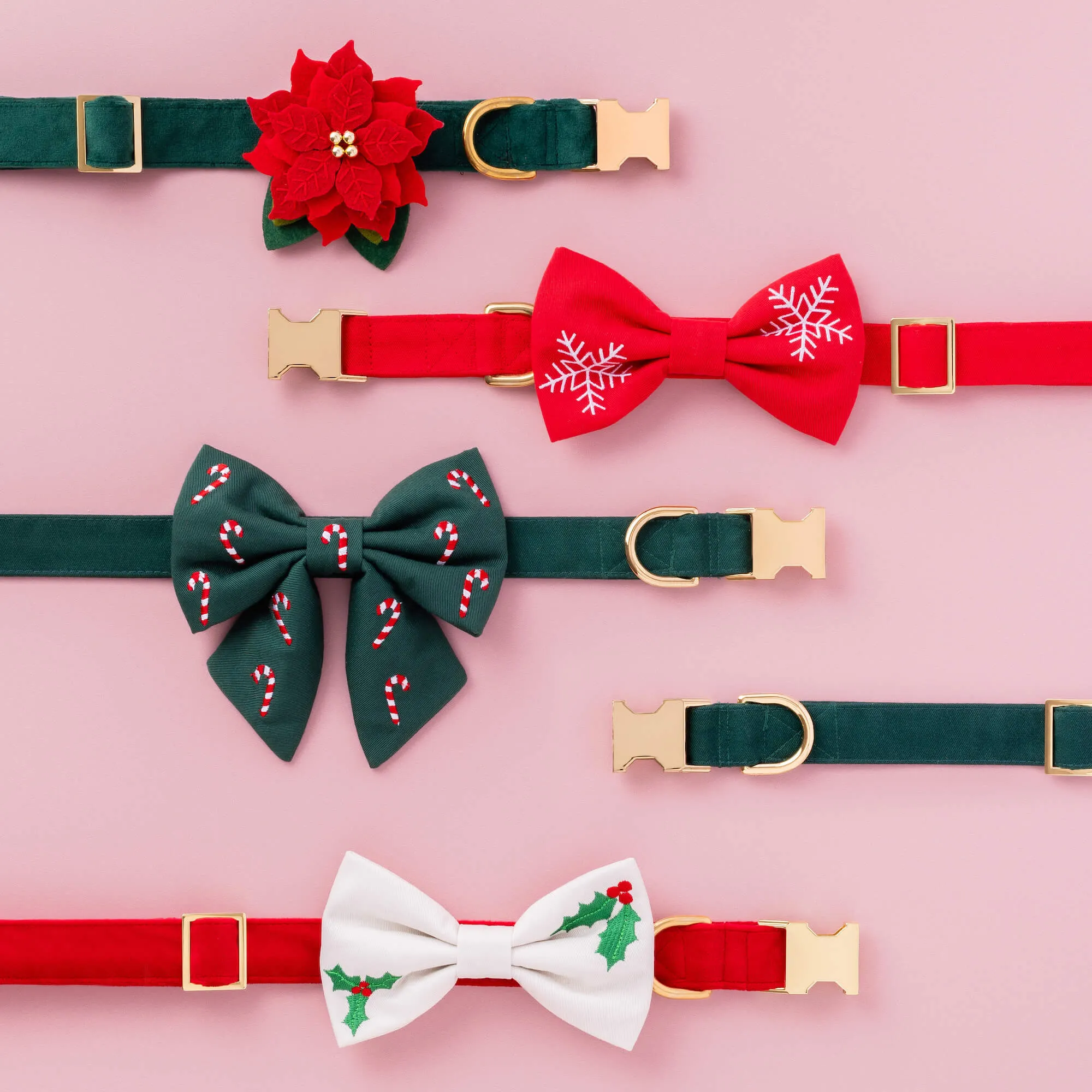 Holly Embroidered Bow Tie Collar