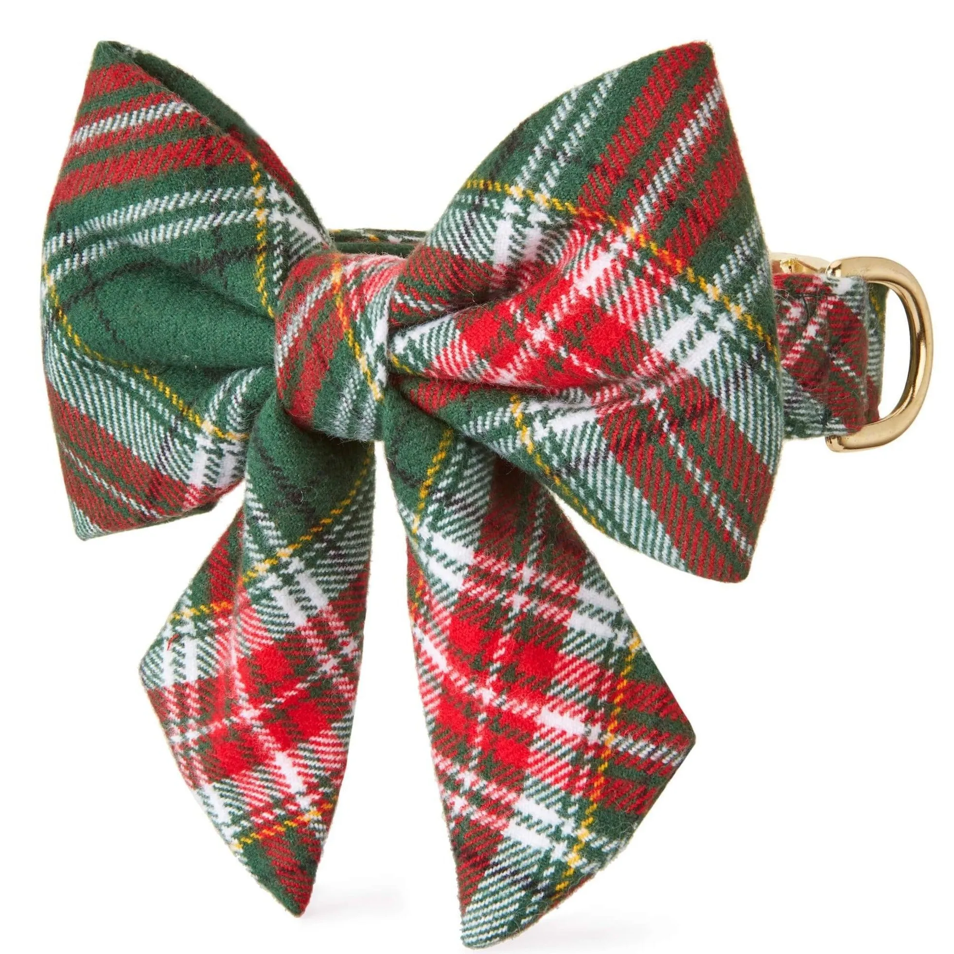 Holly Jolly Plaid Flannel Lady Bow Collar