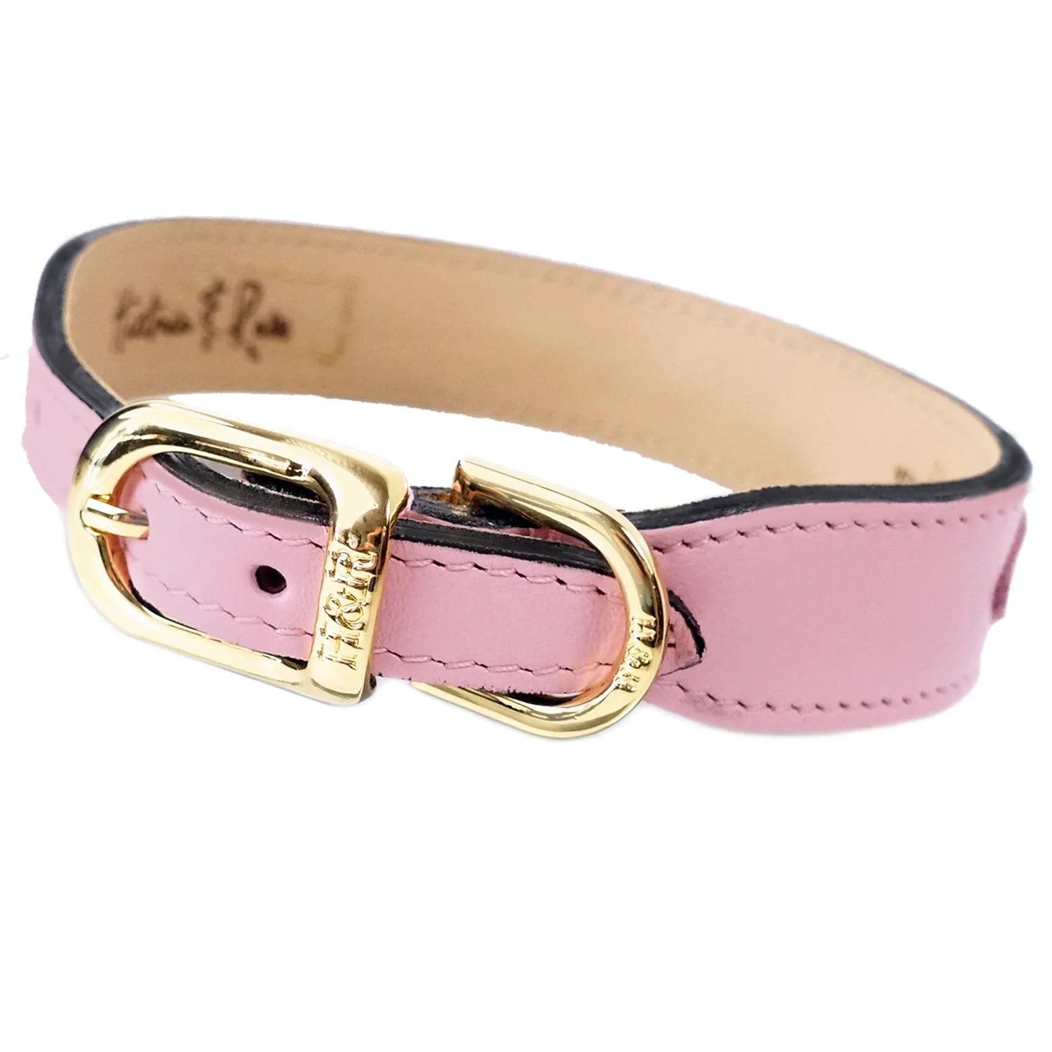 Hugs & Kisses Dog Collar in Sweet Pink & Gold