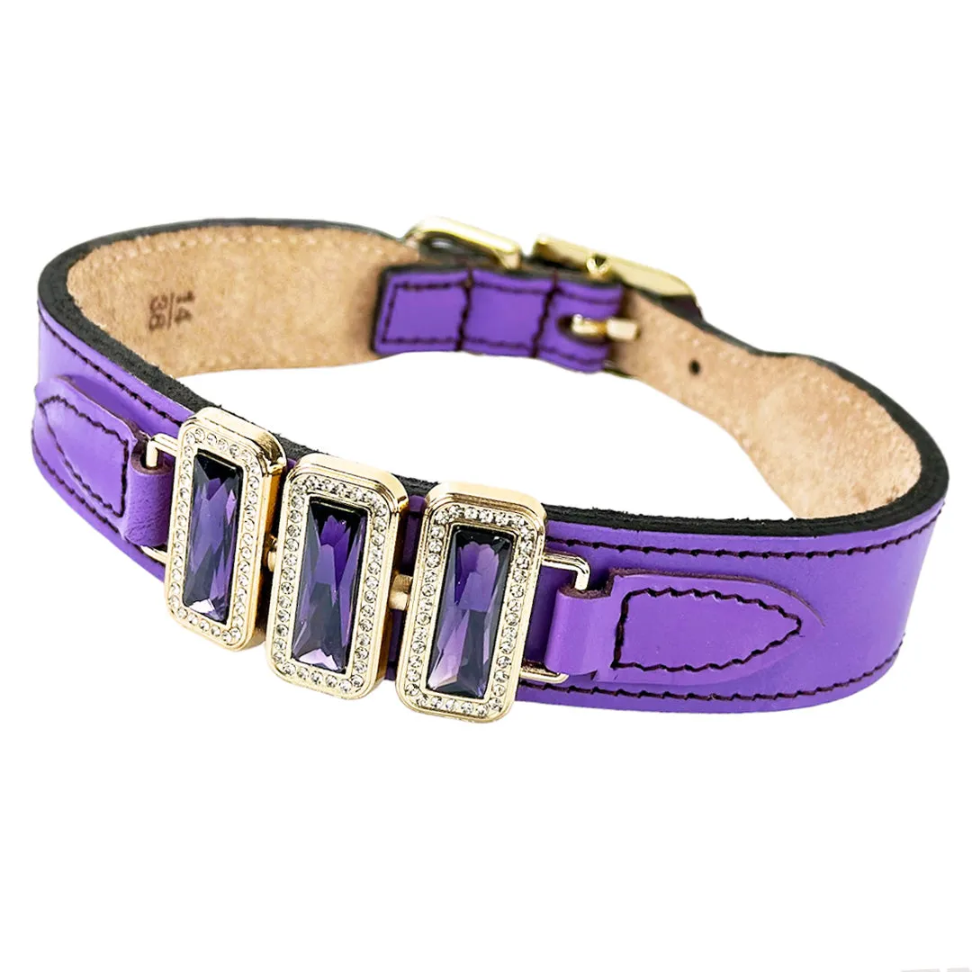 Imperial Dog Collar in Lavender, Amethyst & Gold