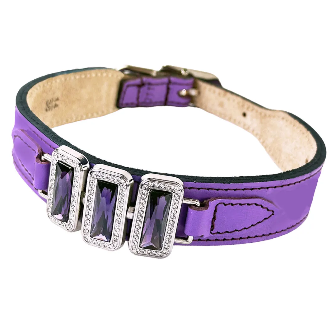 Imperial Dog Collar in Lavender, Amethyst & Nickel