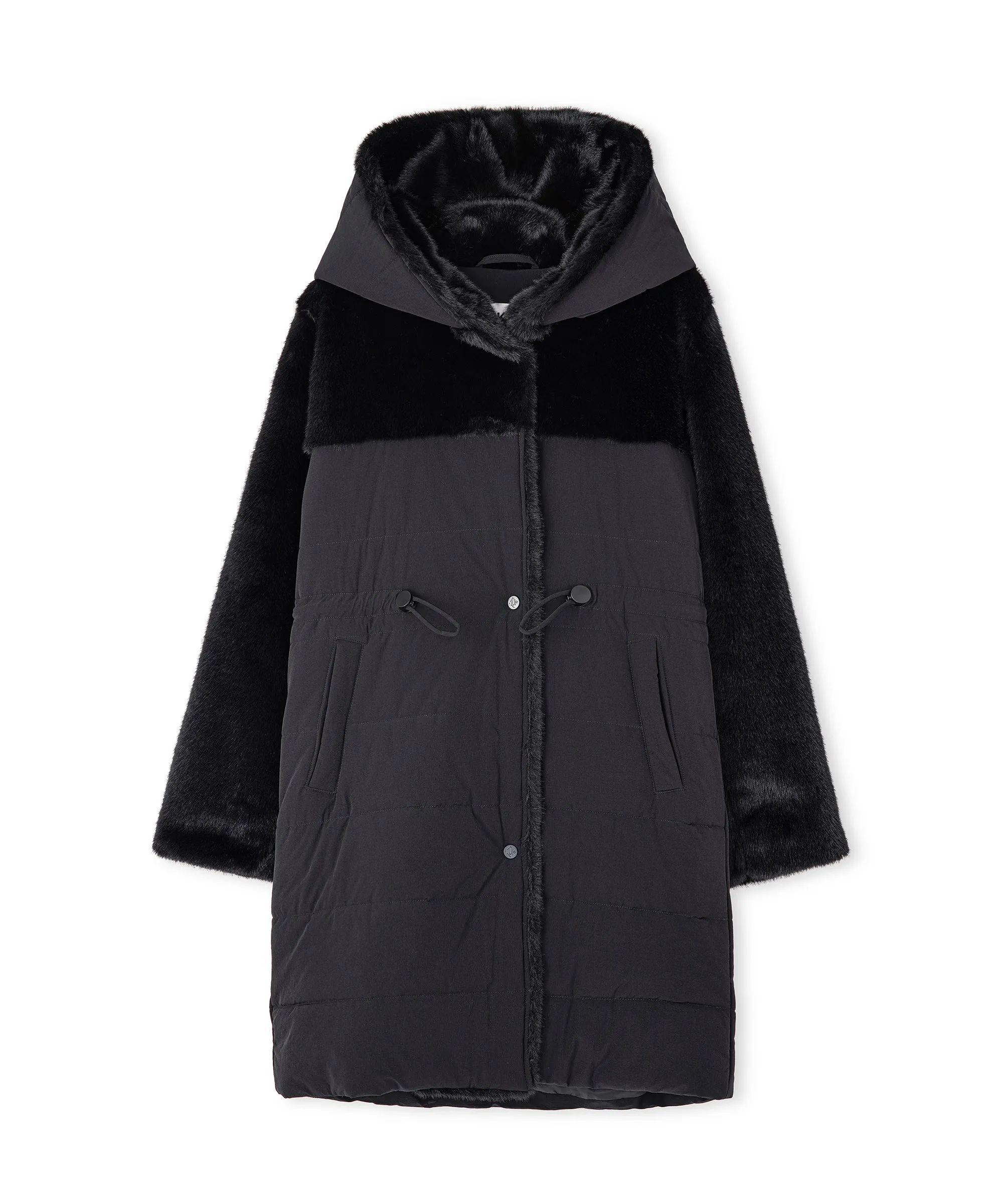 Ipekyol Plush Mix Puffer Jacket Black