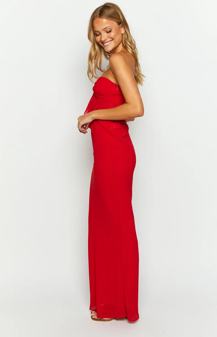 Jacqulin Red Maxi Skirt