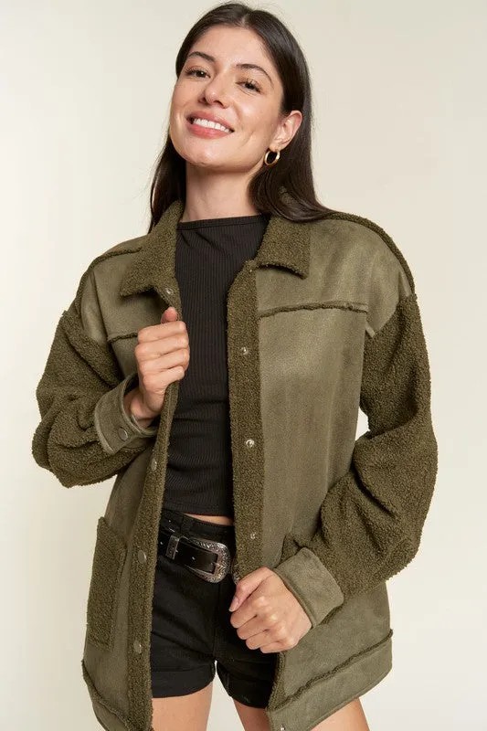 JADE BY JANE Faux Fur and Suede Jacket JJO5028